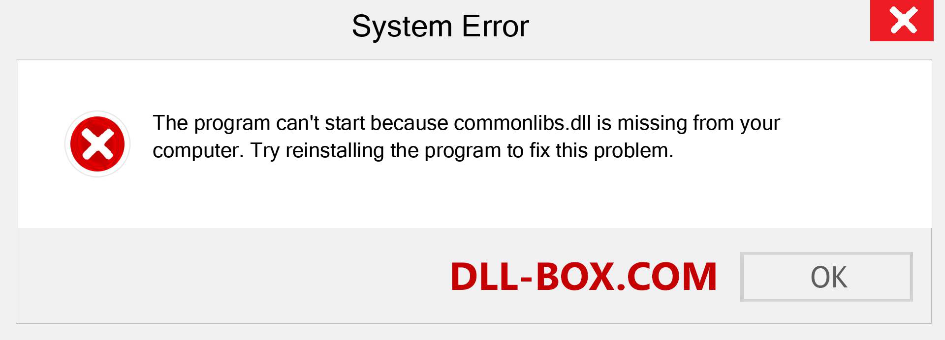  commonlibs.dll file is missing?. Download for Windows 7, 8, 10 - Fix  commonlibs dll Missing Error on Windows, photos, images