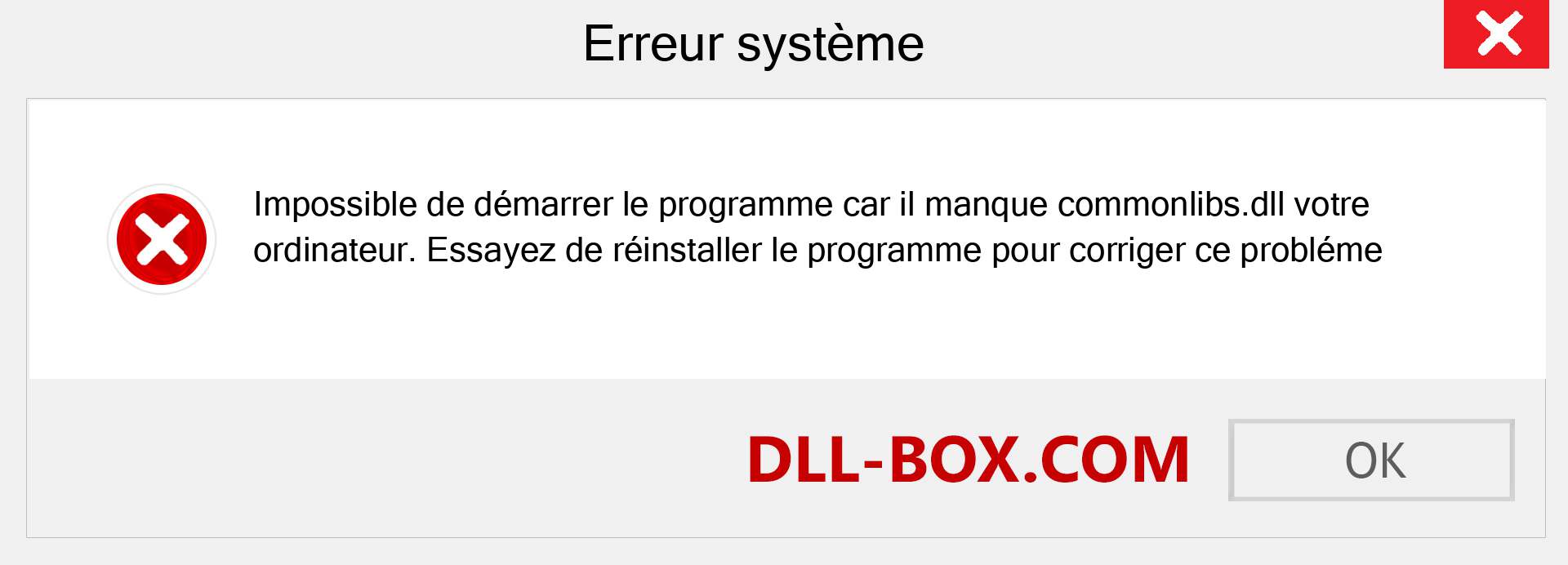 Le fichier commonlibs.dll est manquant ?. Télécharger pour Windows 7, 8, 10 - Correction de l'erreur manquante commonlibs dll sur Windows, photos, images